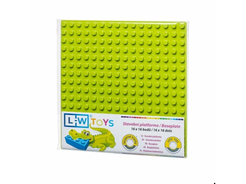 L-W Toys JUNIOR Podložka na stavění 16x16 bodů limetková